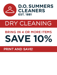 D.O. Summers Cleaners – Dry Cleaning 10% Off Coupon